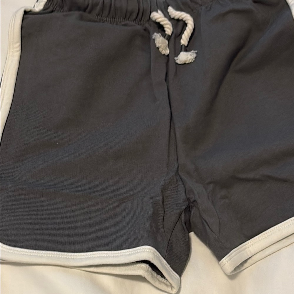 Little Co. Gray Athletic Shorts with White Trim - Picture 8 of 9